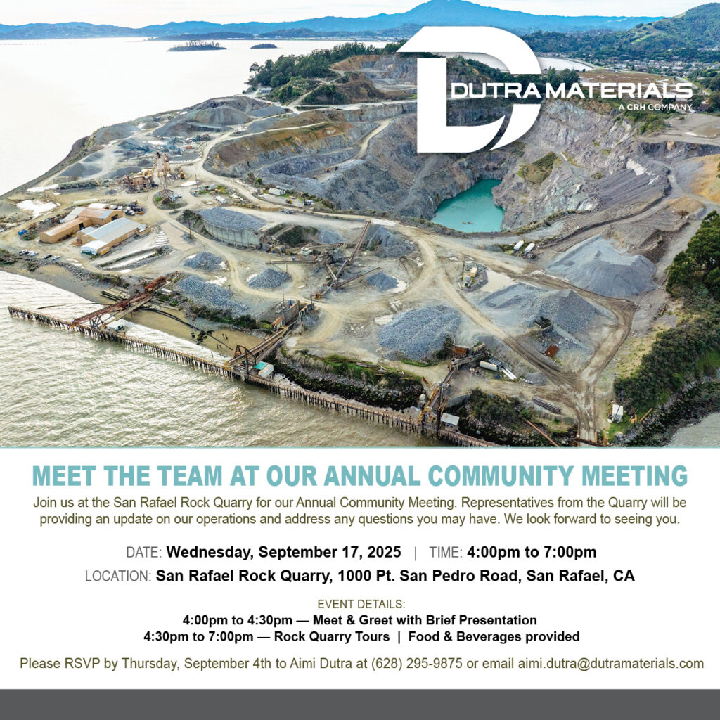 Dutra Quarry Annual Community Meeting Sept 17 – Pt. San Pedro Road ...